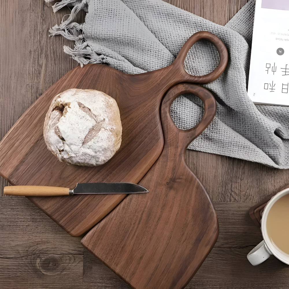 Walnut Wood Cutting Board Set Double Sided Kitchen Serving Boards