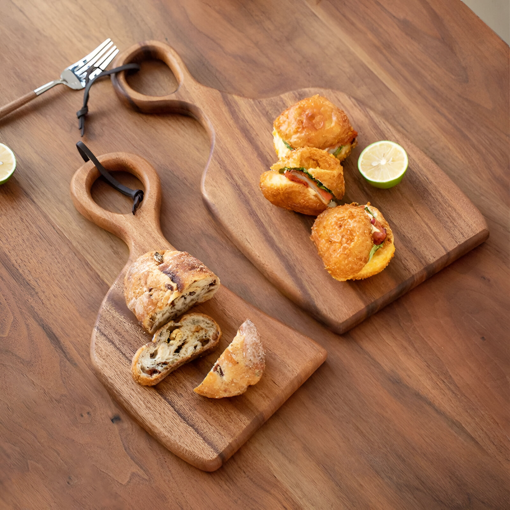 Walnut Wood Cutting Board Set Double Sided Kitchen Serving Boards