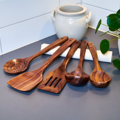 Walnut Wood Kitchen Utensil Set Cooking Spoon Spatula Collection