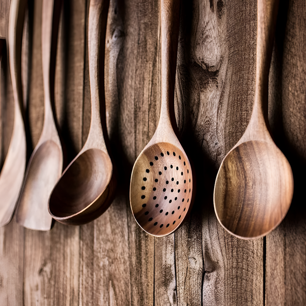 Walnut Wood Kitchen Utensil Set Cooking Spoon Spatula Collection