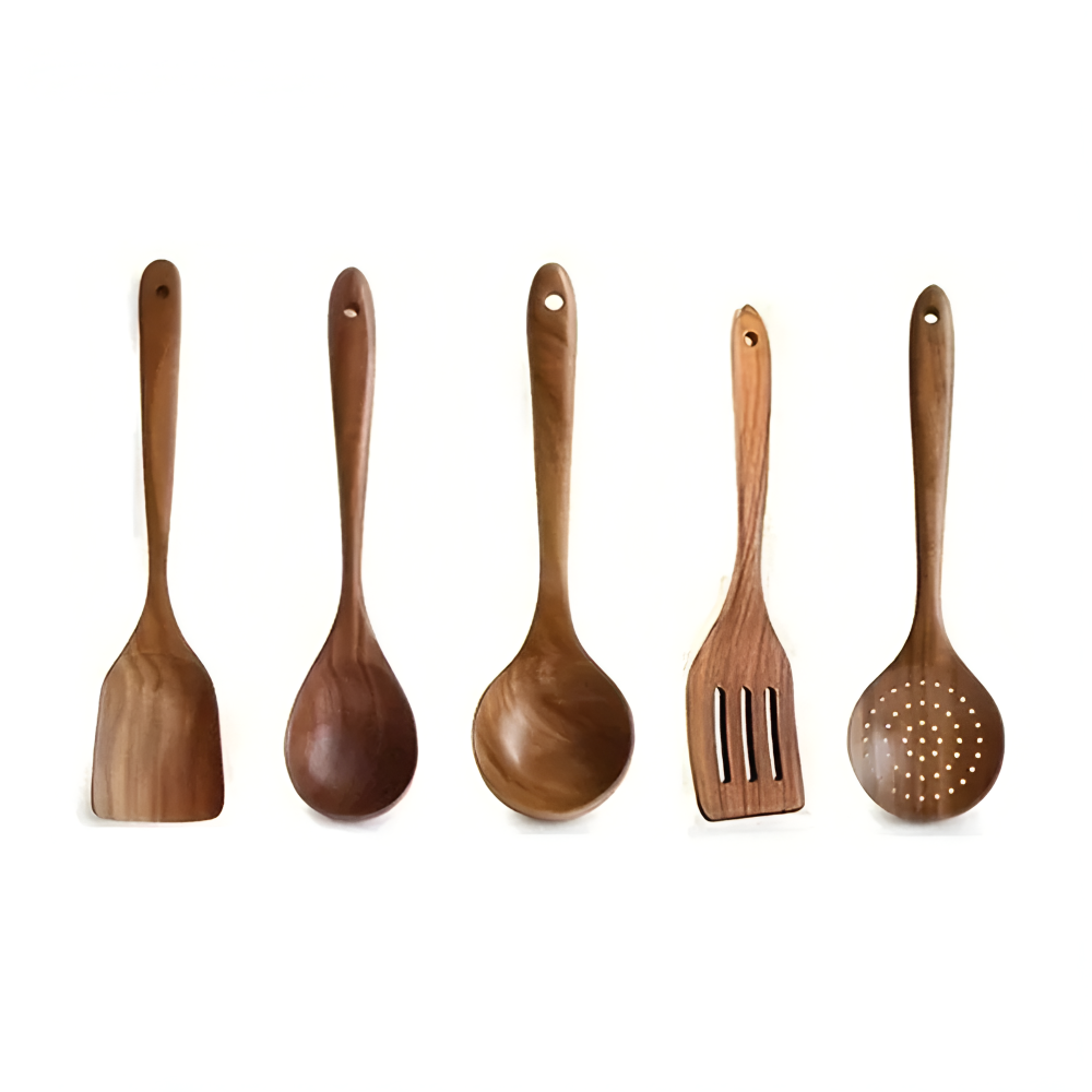 Walnut Wood Kitchen Utensil Set Cooking Spoon Spatula Collection