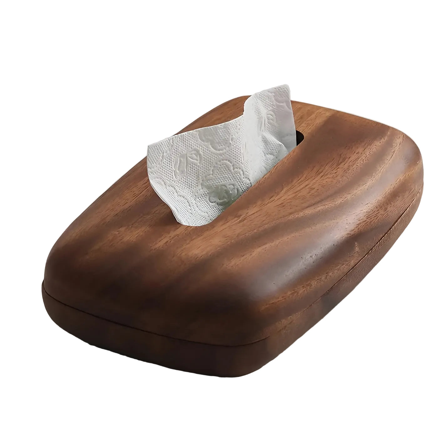 Walnut Wood Tissue Box Minimalist Home Storage Organizer