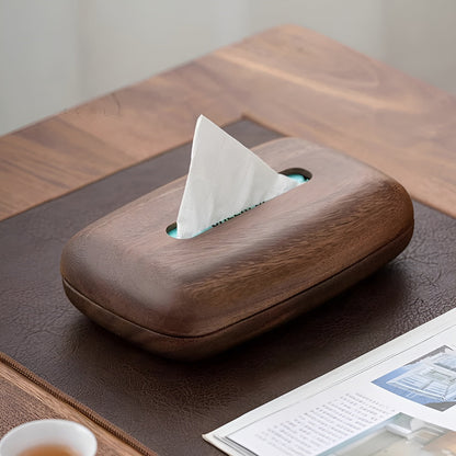 Walnut Wood Tissue Box Minimalist Home Storage Organizer