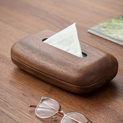 Walnut Wood Tissue Box Minimalist Home Storage Organizer
