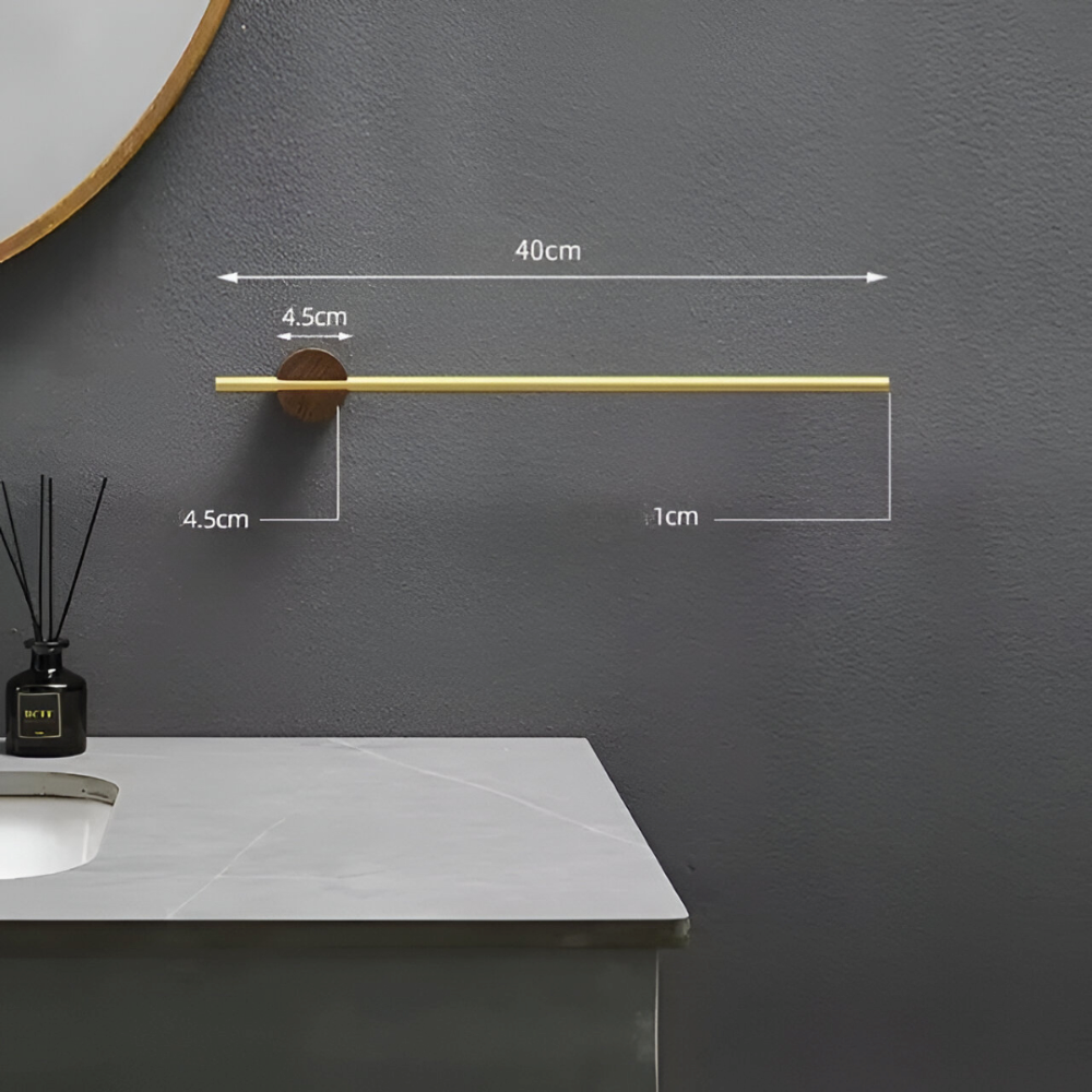 Walnut Wood Towel Rack Adjustable Wall Mounted Holder