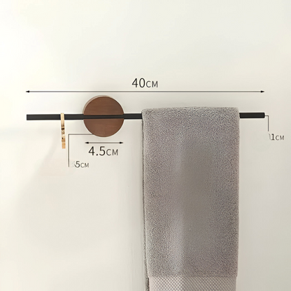 Walnut Wood Towel Rack Adjustable Wall Mounted Holder