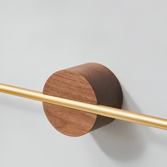 Walnut Wood Towel Rack Adjustable Wall Mounted Holder
