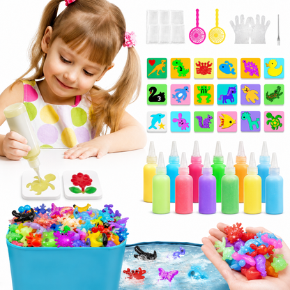 Water Gel Animal Mold Craft Kit for Kids Creative Indoor Activity and Play