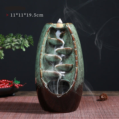Waterfall Incense Burner Decorative Holder for Relaxing Aromatherapy