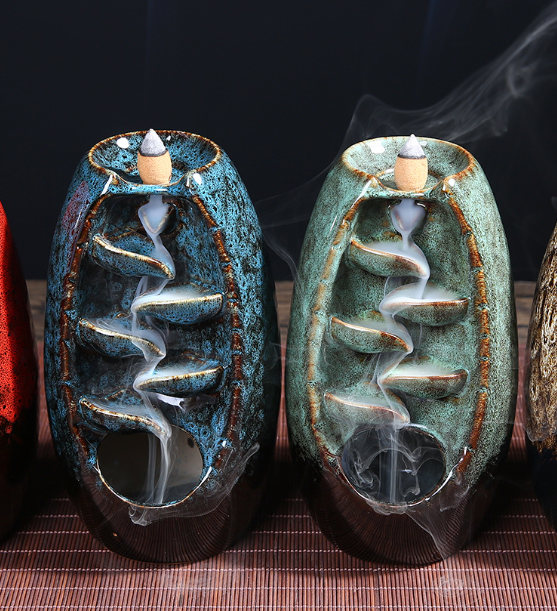 Waterfall Incense Burner Decorative Holder for Relaxing Aromatherapy