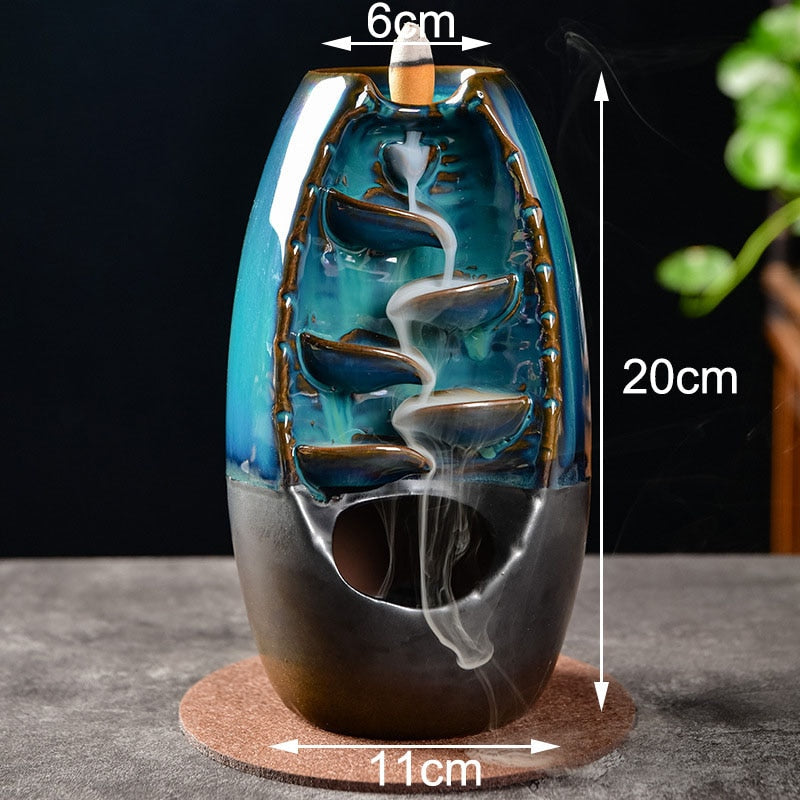 Waterfall Incense Burner Decorative Holder for Relaxing Aromatherapy