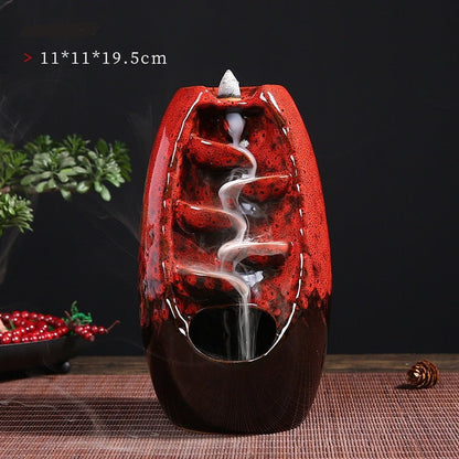 Waterfall Incense Burner Decorative Holder for Relaxing Aromatherapy