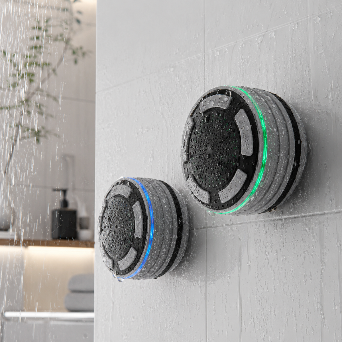 Waterdichte Bluetooth-douchespeaker met draadloze verbinding, zuignapbevestiging en tot 8 uur afspeeltijd