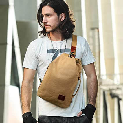 Waterproof Canvas Crossbody Bag Womens Adjustable Sling Bag