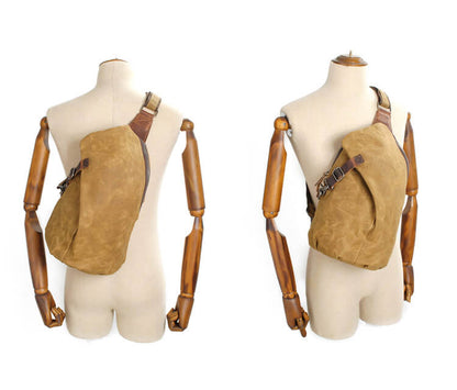 Waterproof Canvas Crossbody Bag Womens Adjustable Sling Bag