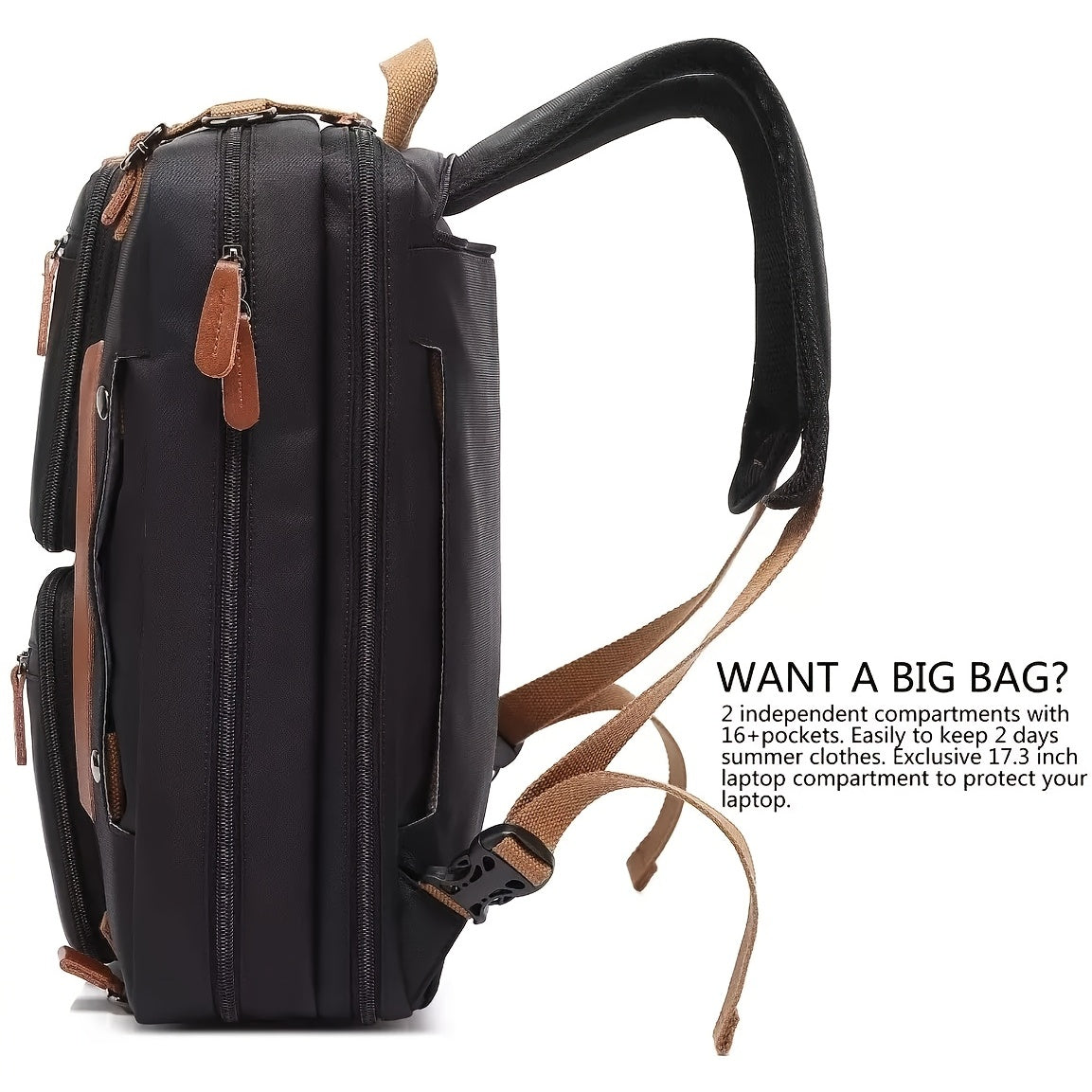 Waterproof Convertible Backpack Shoulder Bag Large Capacity Nylon Tote
