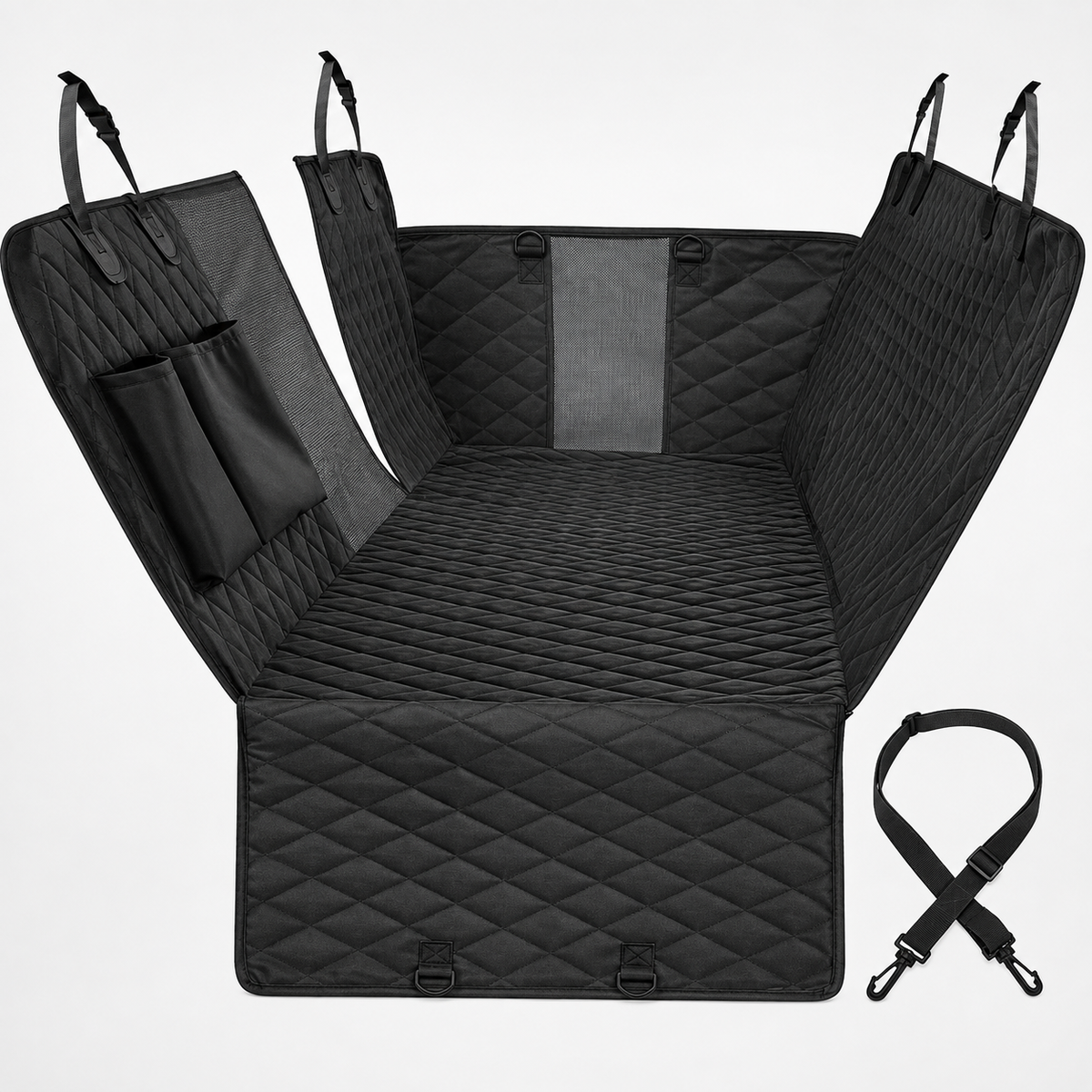 Waterproof Dog Car Seat Cover with Adjustable Straps and Non-Slip Protection