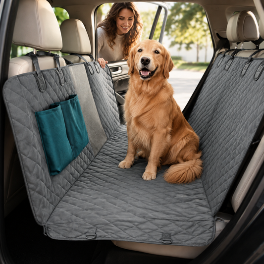 Waterproof Dog Car Seat Cover with Adjustable Straps and Non-Slip Protection