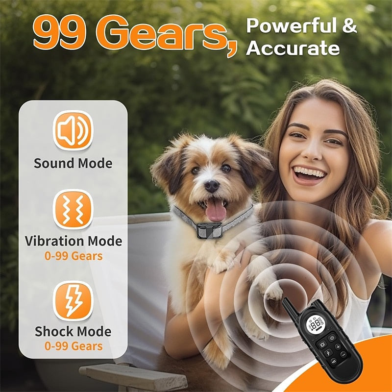 Waterproof Dog Training Collar Remote Control Rechargeable Collar