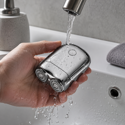 Waterdicht elektrisch scheerapparaat met stil roterend systeem met twee mesjes voor het scheren van gezicht en hals