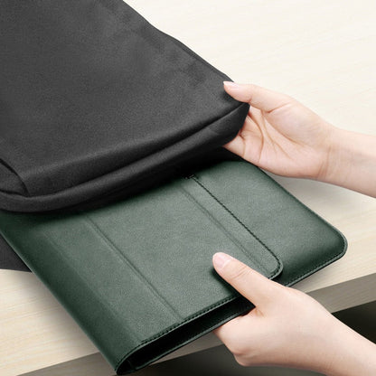 Waterproof PU Leather Laptop Sleeve with Shock Resistant Protection and Foldable Stand