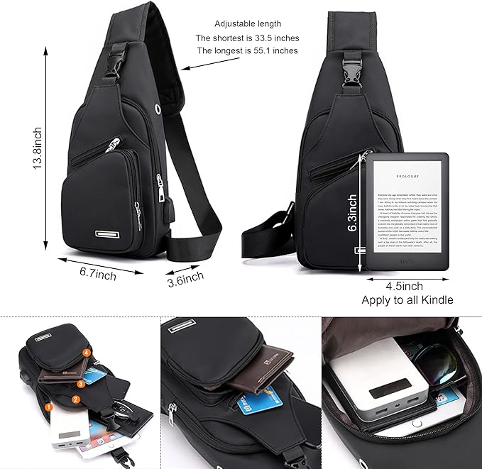 Waterproof Multifunctional Sling Bag for Travel Outdoor Daily Use