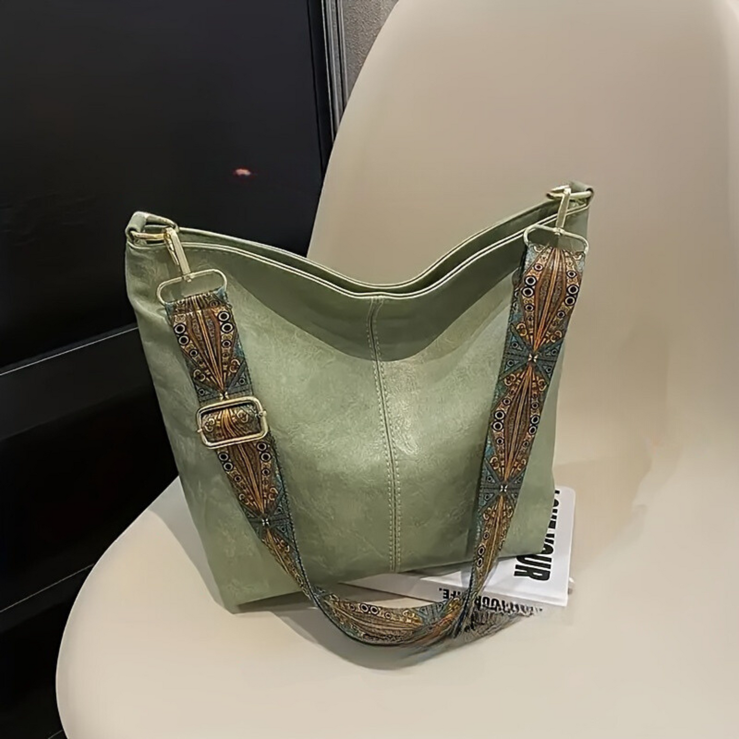 Waterproof Retro Shoulder Bag Geometric Crossbody Handbag