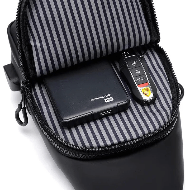 Waterproof Shoulder Bag Crossbody Travel Sling Bag USB Charging