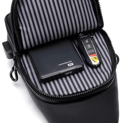 Waterproof Shoulder Bag Crossbody Travel Sling Bag USB Charging