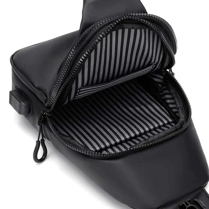 Waterproof Shoulder Bag Crossbody Travel Sling Bag USB Charging