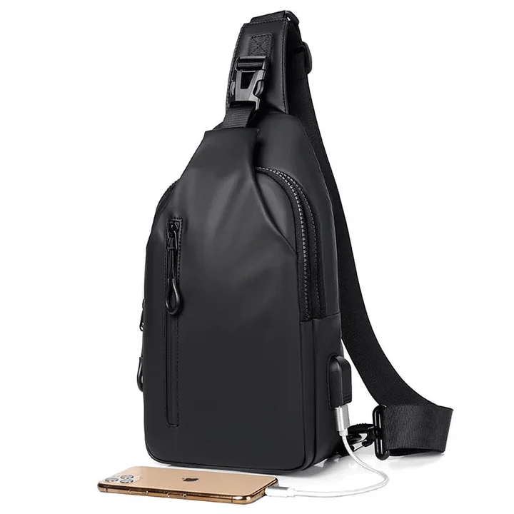 Waterproof Shoulder Bag Crossbody Travel Sling Bag USB Charging