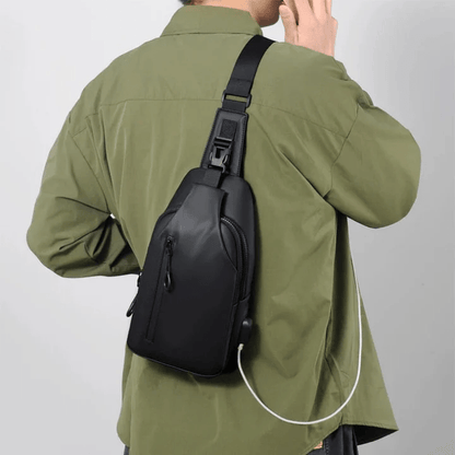 Waterproof Shoulder Bag Crossbody Travel Sling Bag USB Charging