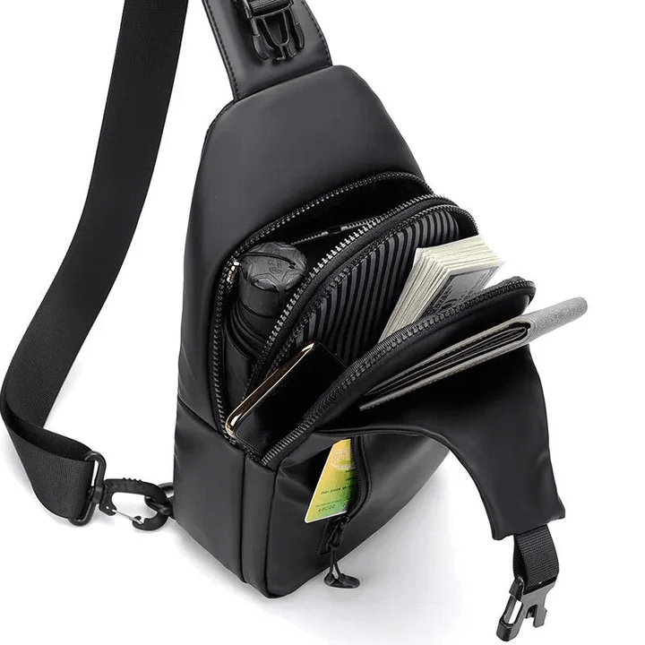 Waterproof Shoulder Bag Crossbody Travel Sling Bag USB Charging