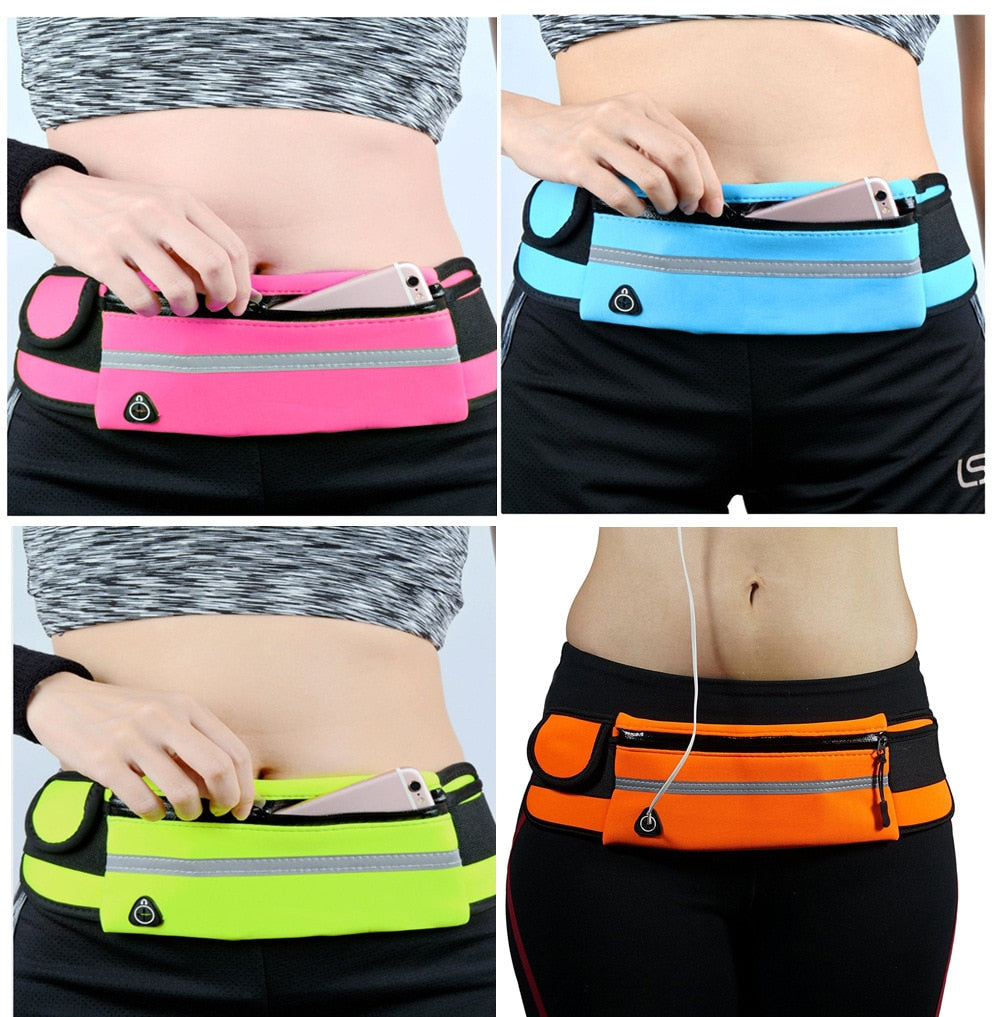 Waterproof Sports Waist Bag Adjustable Running Belt Phone Holder Outdoor