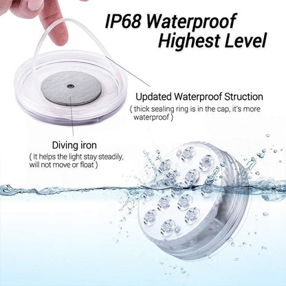 Waterproof Underwater LED Pool Lights Rechargeable