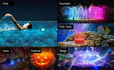 Waterproof Underwater LED Pool Lights Rechargeable