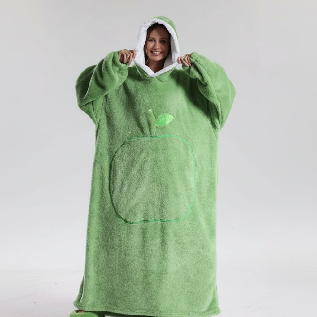 Wearable Hooded Blanket Cozy Winter Throw Sleeves Pocket