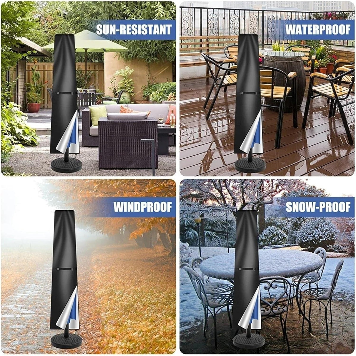 Weather Resistant Outdoor Patio Umbrella Cover Protective Garden Accessory