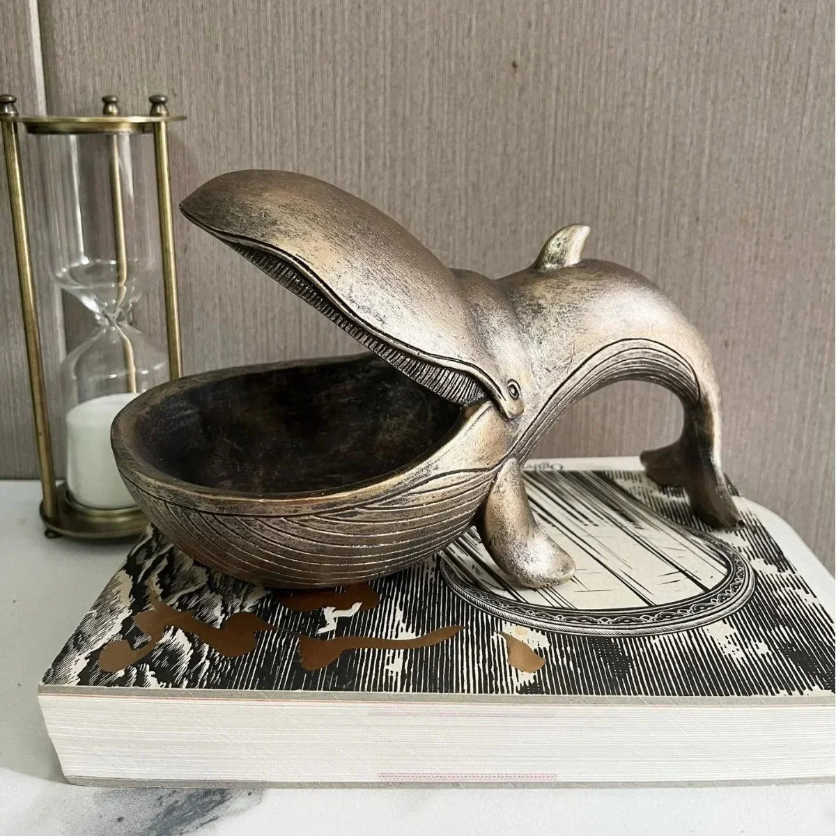 Whale-Shaped Decorative Catchall Tray for Keys and Accessories