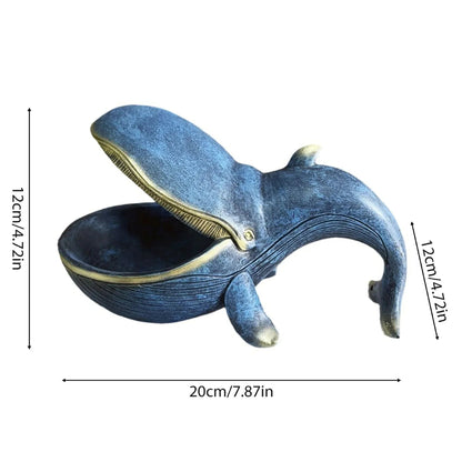 Whale-Shaped Decorative Catchall Tray for Keys and Accessories