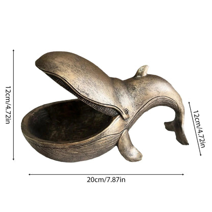 Whale-Shaped Decorative Catchall Tray for Keys and Accessories
