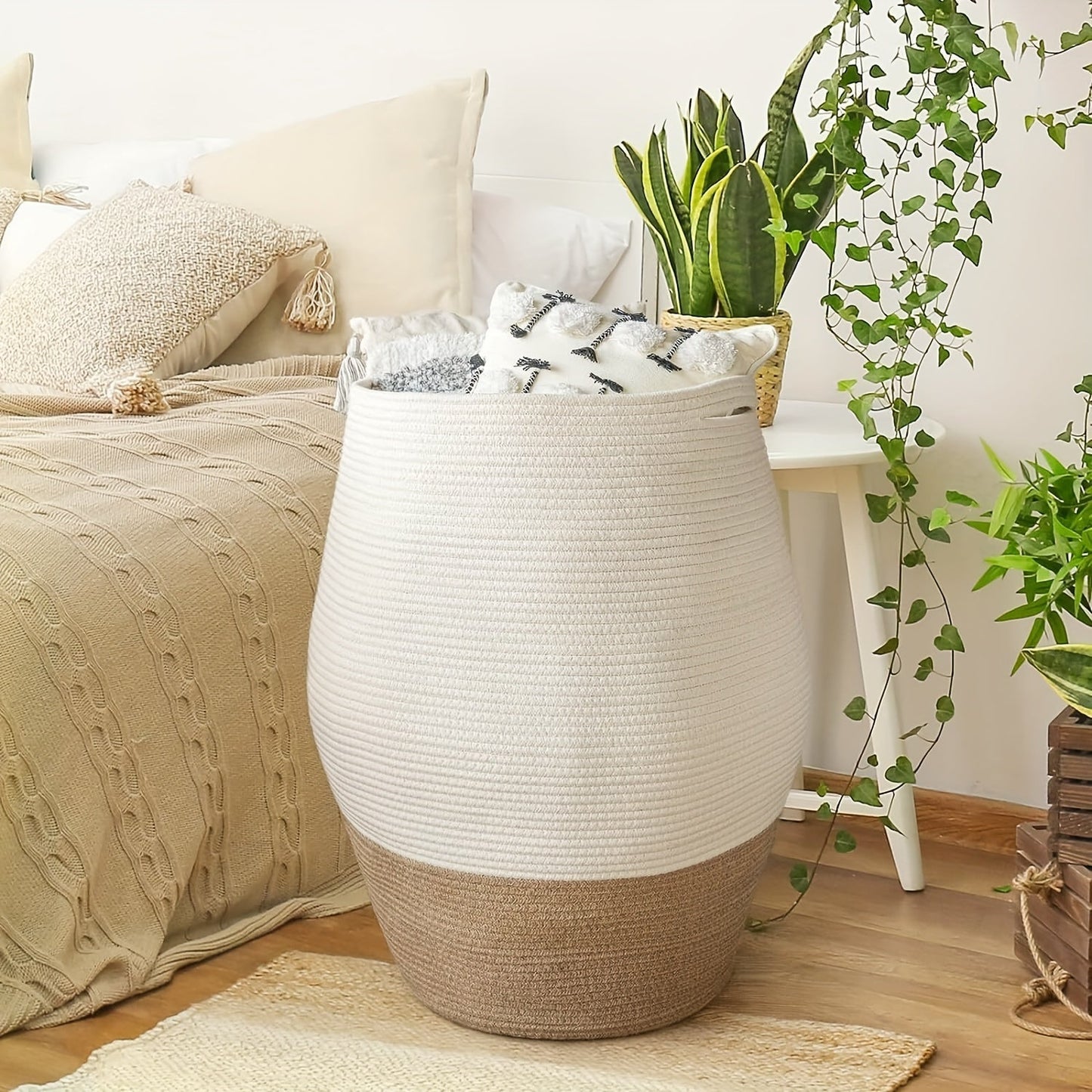 Wicker Laundry Basket Large Storage Hamper Woven Laundry Bin