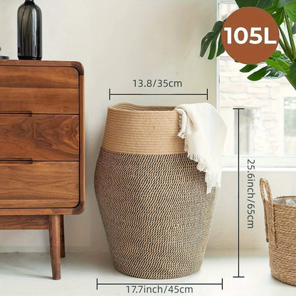Wicker Laundry Basket Large Storage Hamper Woven Laundry Bin