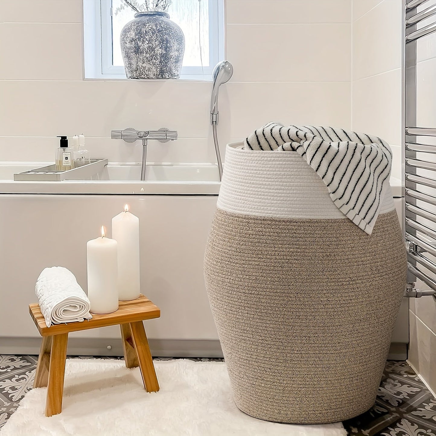 Wicker Laundry Basket Large Storage Hamper Woven Laundry Bin