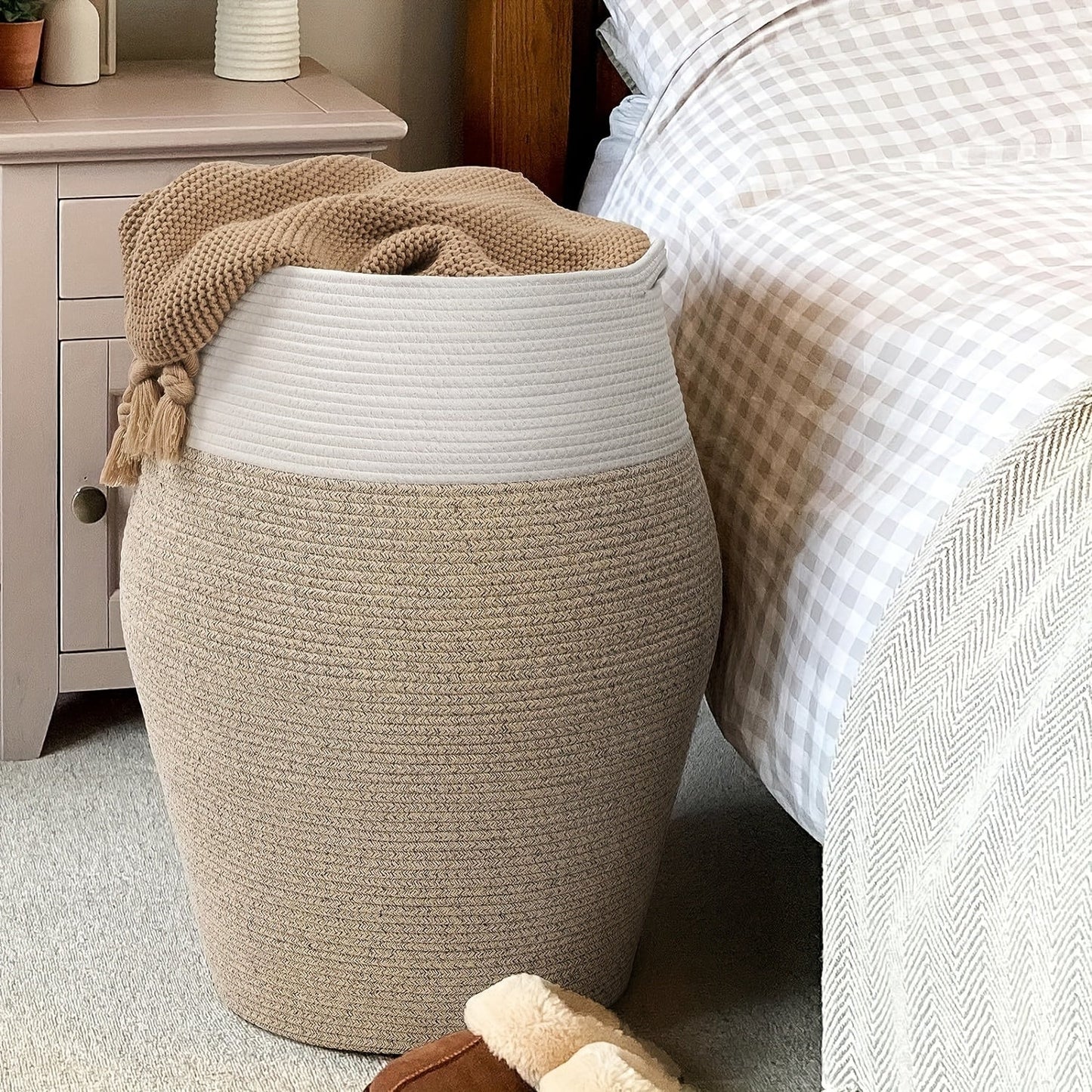 Wicker Laundry Basket Large Storage Hamper Woven Laundry Bin