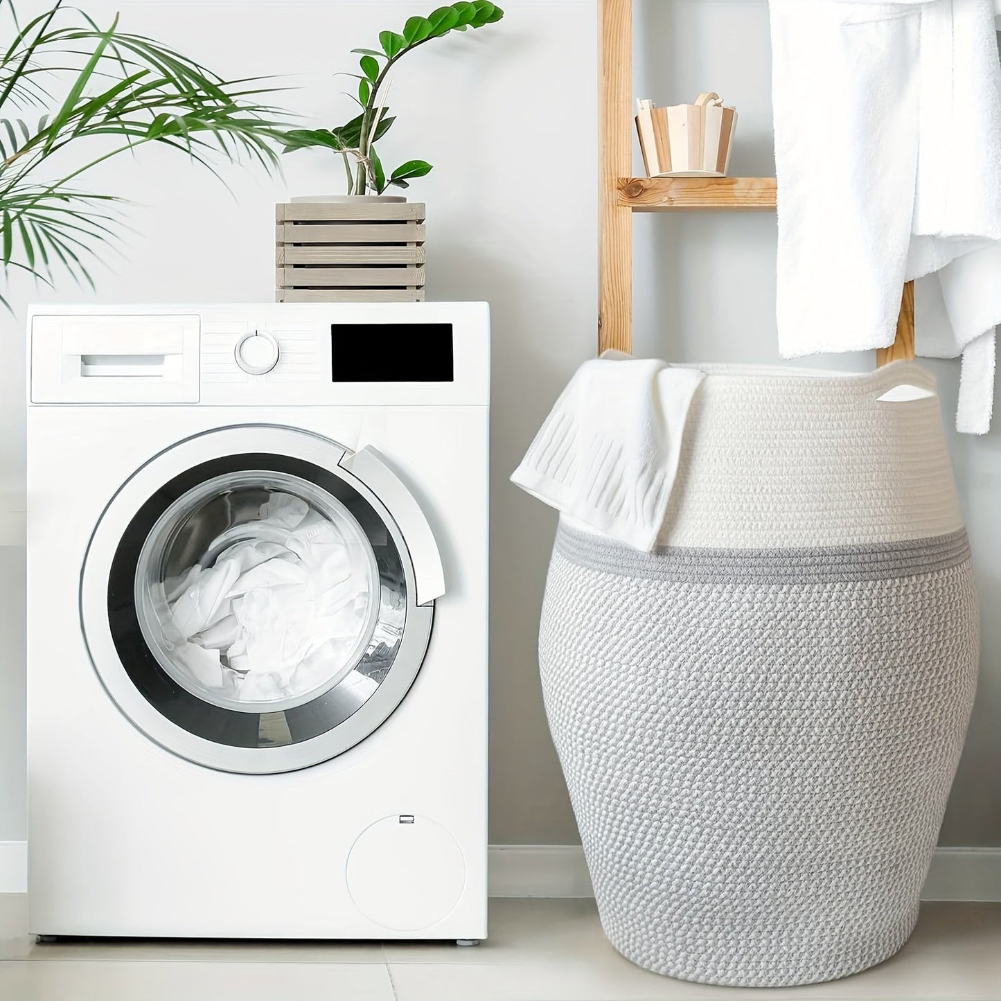 Wicker Laundry Basket Large Storage Hamper Woven Laundry Bin