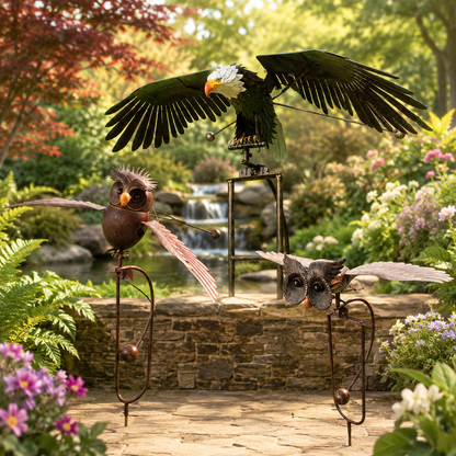 Wind Responsive Garden Bird Decoration with Flapping Wings