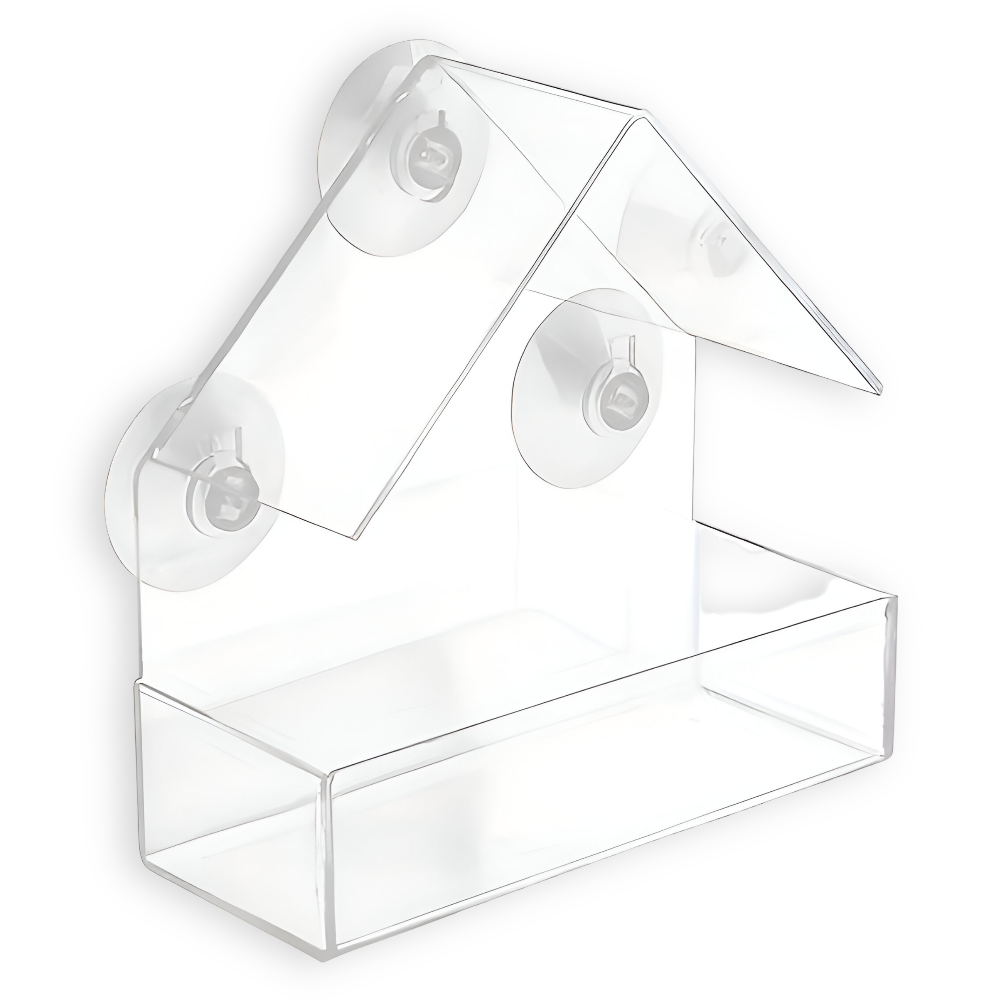 Window Bird Feeder Clear Acrylic Suction Cup Feeding Tray