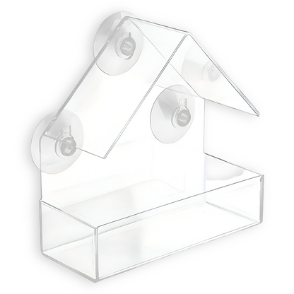 Window Bird Feeder Clear Acrylic Suction Cup Feeding Tray