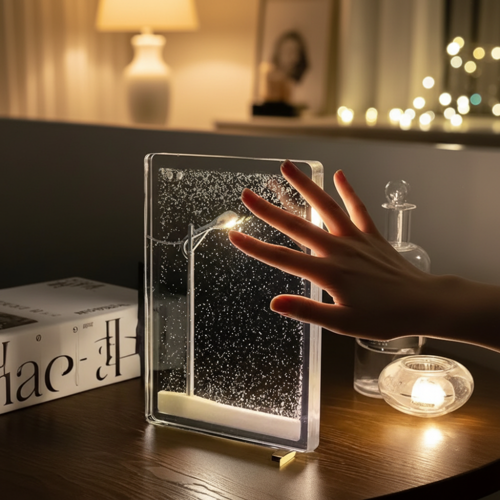 Winter Snowfall LED Decorative Lamp for Cozy Indoor Ambient Lighting